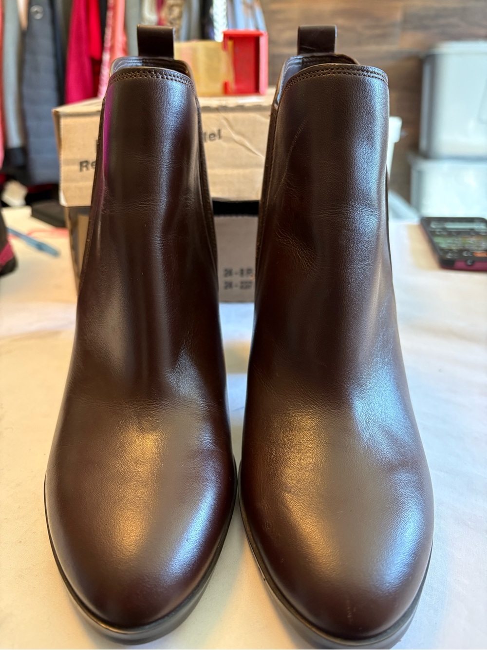 Michael Kors Dark Brown Leather Chelsea Ankle Boots